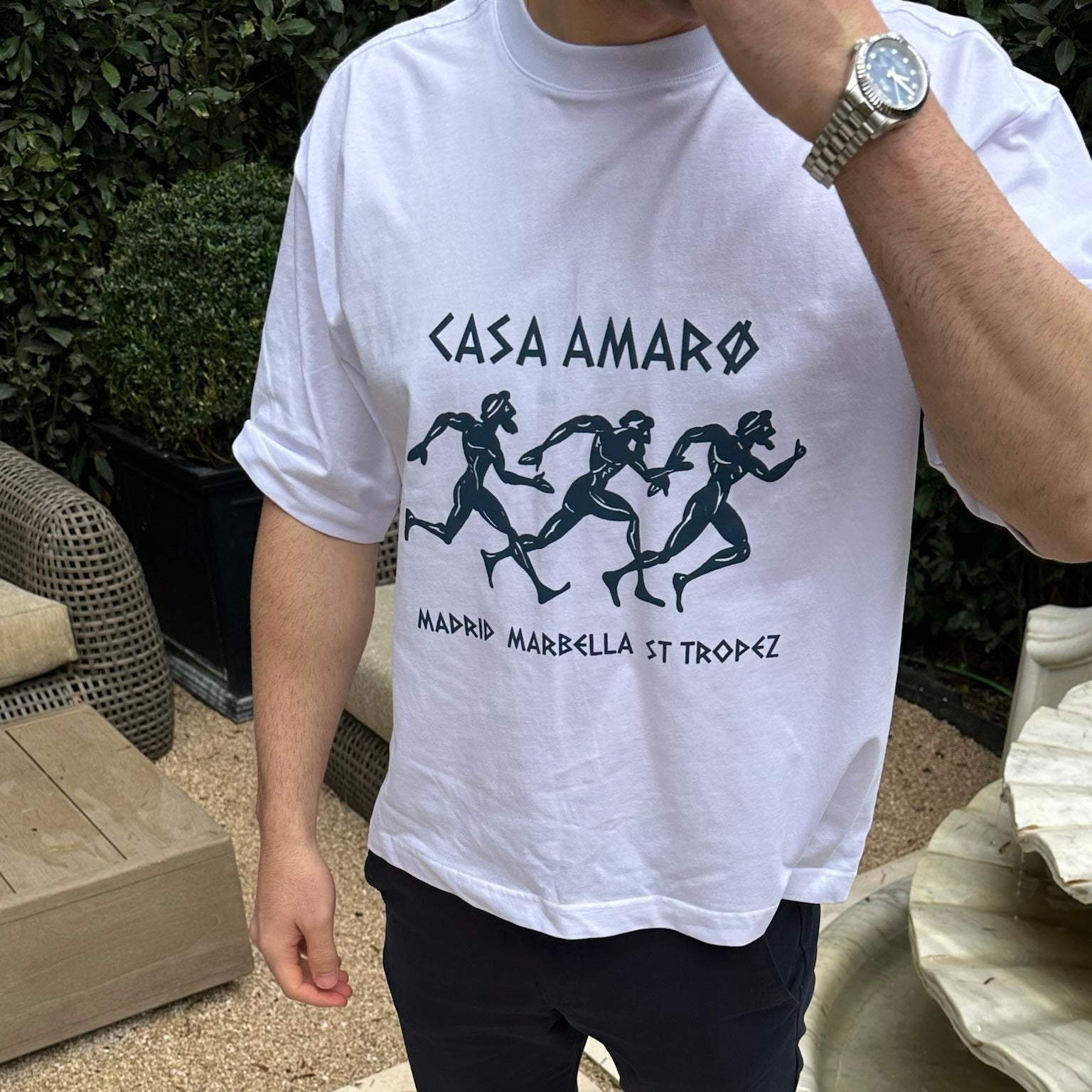 CASA AMARØ 'Euro Summer' Graphic Tee - White